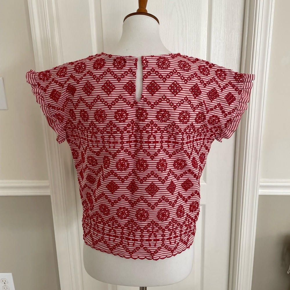 Zara striped eyelet top - Picture 3 of 4